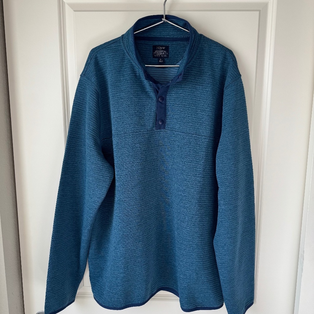 J. Crew Factory Men’s Quilted Knit Pullover Authentic Fleece